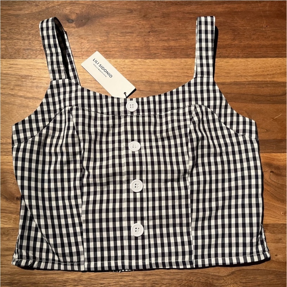 Lulus Black and White Checkered Crop Top